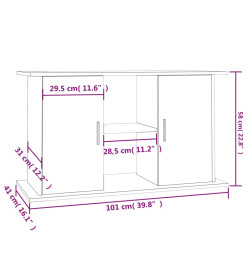 Support pour aquarium chêne fumé 101x41x58 cm bois d'ingénierie