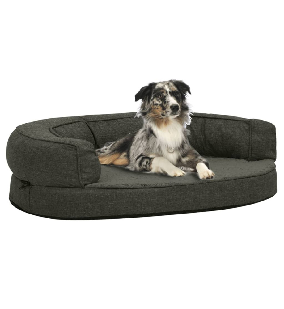 Matelas de lit ergonomique pour chien 75x53 cm Gris foncé