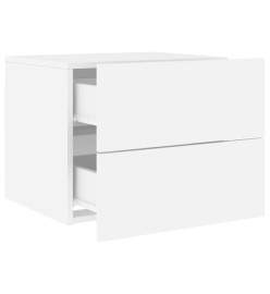 Table de chevet murale avec lumières LED blanc