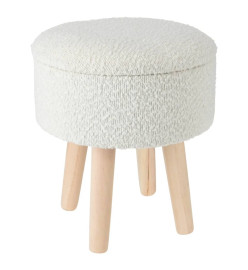 Home&Styling Tabouret de rangement Ø28,7x33,8 cm blanc ivoire