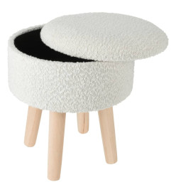 Home&Styling Tabouret de rangement Ø28,7x33,8 cm blanc ivoire