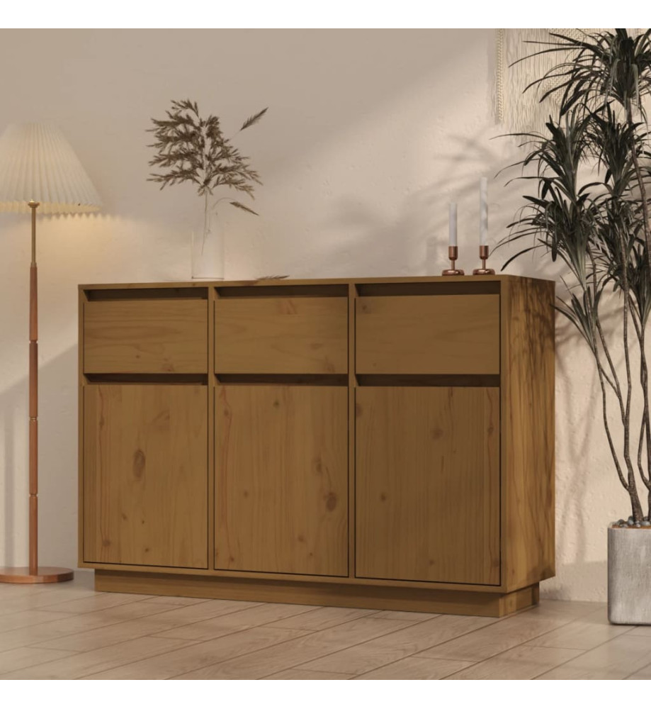 Buffet Marron miel 110x34x75 cm Bois massif de pin Buffet Marron miel 110x34x75 cm Bois massif de pin