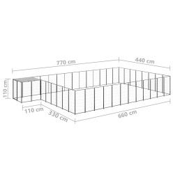 Chenil Noir 30,25 m² Acier