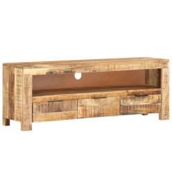 Meuble TV 110x30x40 cm Bois de manguier brut