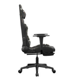 Chaise de jeu avec repose-pied Noir et camouflage Similicuir