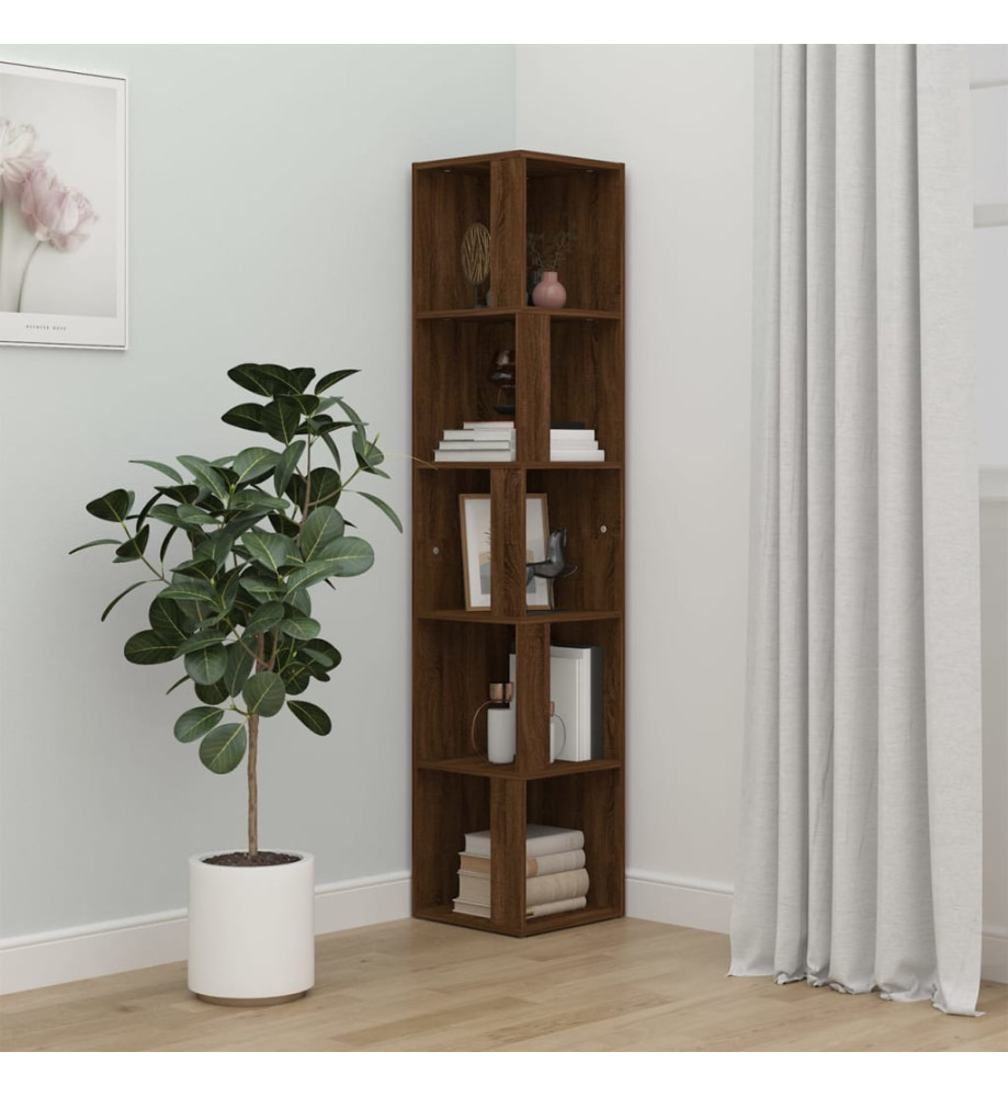 Armoire d'angle Chêne marron 33x33x164,5 cm Bois d'ingénierie Armoire d'angle Chêne marron 33x33x164,5 cm Bois d'ingénierie