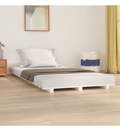 Cadre de lit Blanc 90x200 cm Bois de pin massif