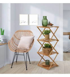 Home&Styling Étagère pliable 4 niveaux bambou