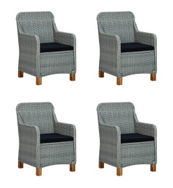Ensemble de salle à manger de jardin 5 pcs Gris clair