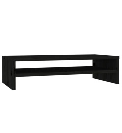 Support de moniteur Noir 50x24x13 cm Bois de pin solide