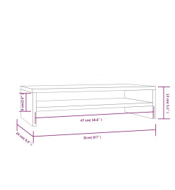 Support de moniteur Noir 50x24x13 cm Bois de pin solide