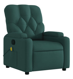 Fauteuil de massage inclinable Vert foncé Tissu