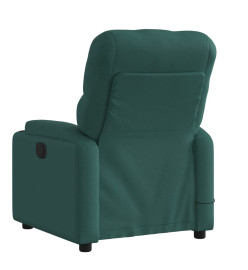 Fauteuil de massage inclinable Vert foncé Tissu