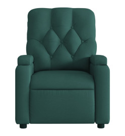 Fauteuil de massage inclinable Vert foncé Tissu