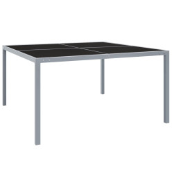 Table de jardin 130x130x72 cm Gris Acier et verre