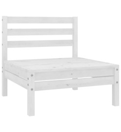 Canapés centraux de jardin 4 pcs Blanc Bois de pin massif