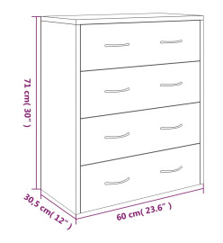 Buffet avec 4 tiroirs 60x30,5x71 cm Chêne marron