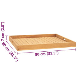 Plateau de service 80x80 cm Bois de teck massif