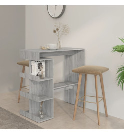 Table de bar et étagère de rangement Sonoma gris 100x50x101,5cm