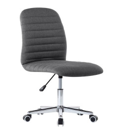 Chaise pivotante de bureau Gris foncé Tissu