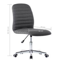 Chaise pivotante de bureau Gris foncé Tissu