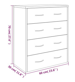 Buffet avec 4 tiroirs 60x30,5x71 cm Gris béton