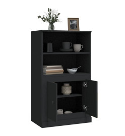 Buffet haut noir 60x35,5x103,5 cm bois d'ingénierie