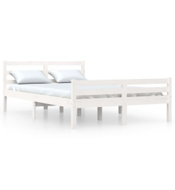 Cadre de lit Blanc Bois massif 135x190 cm Double