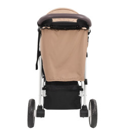 Poussette bébé à 3 roues Taupe et noir