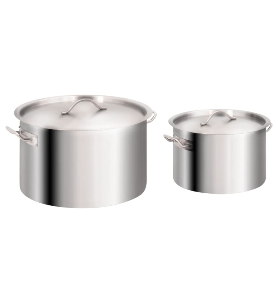 Ensemble de 2 casseroles à bouillon 44/24 L Inox