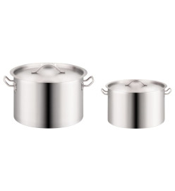 Ensemble de 2 casseroles à bouillon 44/24 L Inox