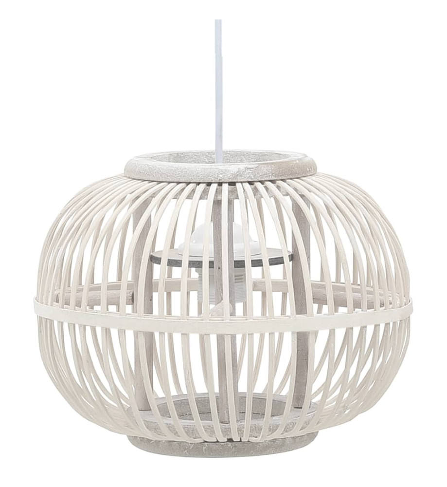 Lampe suspendue Blanc Osier 40 W 30x22 cm Globe E27