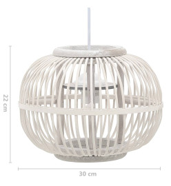 Lampe suspendue Blanc Osier 40 W 30x22 cm Globe E27