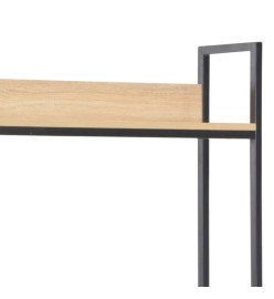 Bureau d'ordinateur Noir et chêne 120 x 60 x 138 cm