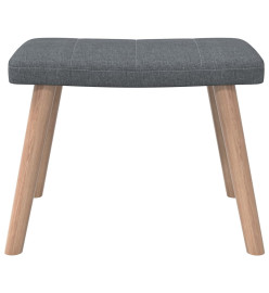 Chaise de relaxation avec tabouret Gris foncé Tissu