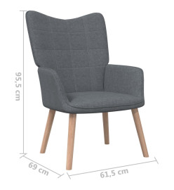 Chaise de relaxation avec tabouret Gris foncé Tissu