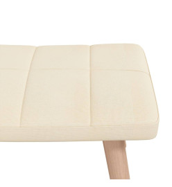 Chaise à bascule avec tabouret Crème Tissu