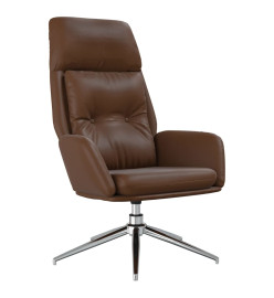 Chaise de relaxation et repose-pied Marron Cuir et similicuir