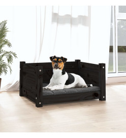 Lit pour chien Noir 55,5x45,5x28 cm Bois massif de pin