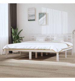 Cadre de lit Blanc Bois de pin massif 200x200 cm