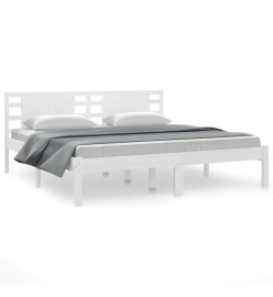 Cadre de lit Blanc Bois de pin massif 200x200 cm