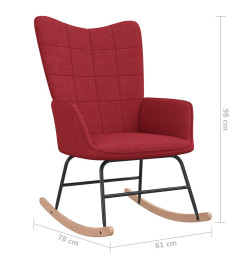 Chaise à bascule avec tabouret Rouge bordeaux Tissu