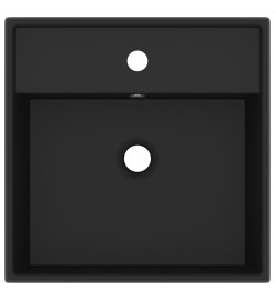 Lavabo carré de luxe à trop-plein Noir mat 41x41 cm Céramique