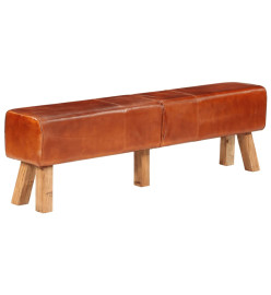 Banc de gymnastique marron 160 cm cuir véritable