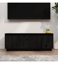 Meuble TV Noir 110x34x40 cm Bois de pin massif