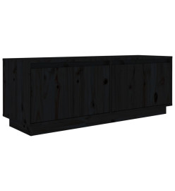 Meuble TV Noir 110x34x40 cm Bois de pin massif