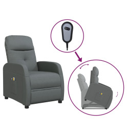 Fauteuil de massage inclinable Gris foncé Tissu