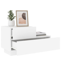 Table de chevet avec lumières LED blanc 70x36x40,5 cm