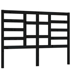 Tête de lit Noir 166x4x104 cm Bois massif de pin