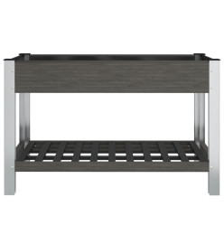 Lit surélevé de jardin avec étagère Gris 120x50x75 cm WPC